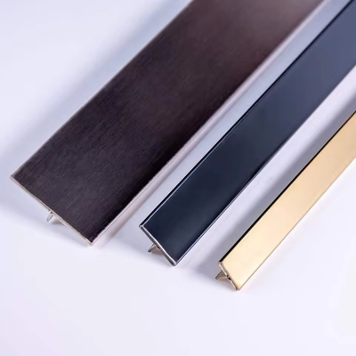 Un buon prezzo. Decorativo lucidato in forma di T 304 Piastrelle Accessori Profili di taglio bordo Piastrelle in acciaio inossidabile Taglio per la decorazione del pavimento della parete in linea